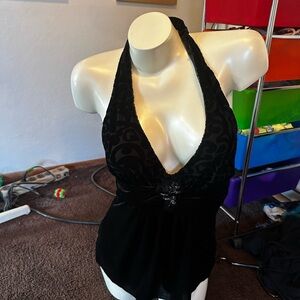 Love Tease Black Halter Top